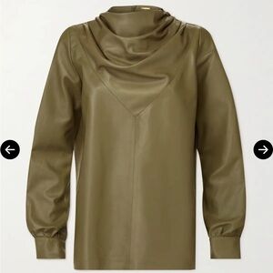 DODO BAR OR bilbi draped leather cowl neck top
